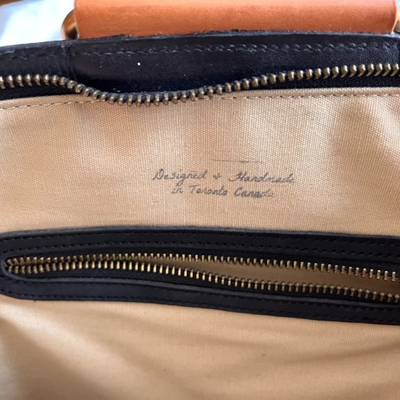 UPPDOO Black Tote Leather Bag Purse - Picture 6 of 8